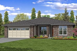 Ranch Exterior - Front Elevation Plan #124-1189