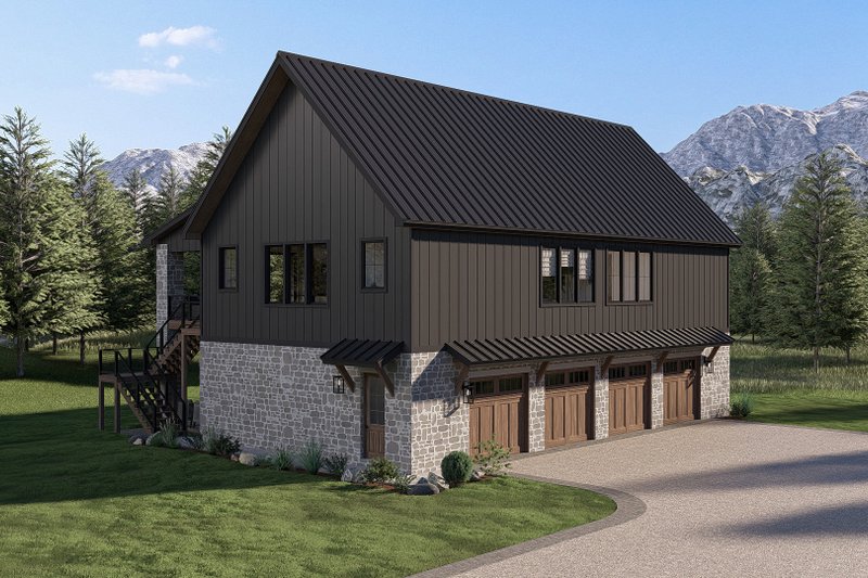 Architectural House Design - Exterior - Front Elevation 3 for Barndominium House Plan #455-818 - 3 bed, 2.5 bath