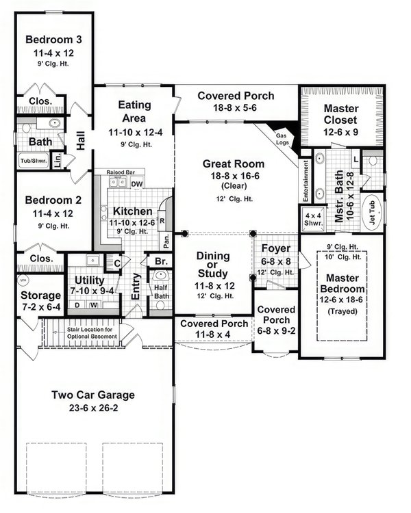 Southern Floor Plan - Main Floor Plan #21-576
