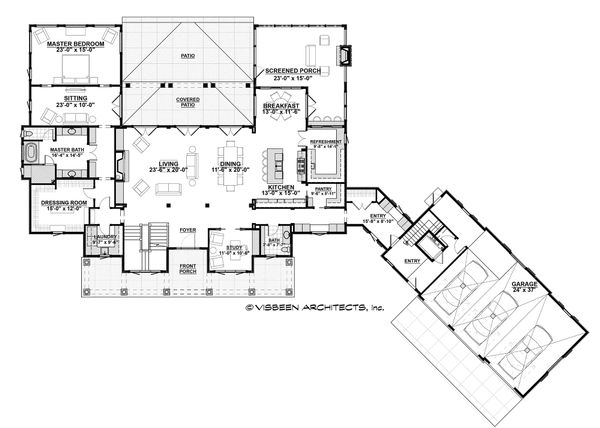 Country Floor Plan - Main Floor Plan #928-12