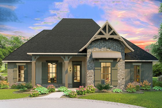 Exterior - Front Elevation for Cottage House Plan #406-9654 - 4 bed, 2.5 bath