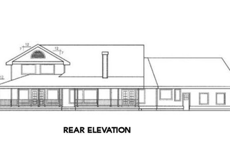 Home Plan - Exterior - Rear Elevation for Country House Plan #60-401 - 3 bed, 3 bath