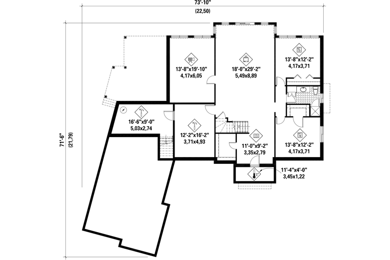 Home Plan - Floor Plan - Lower Floor for Traditional House Plan #25-4756 - 5 bed, 3 bath
