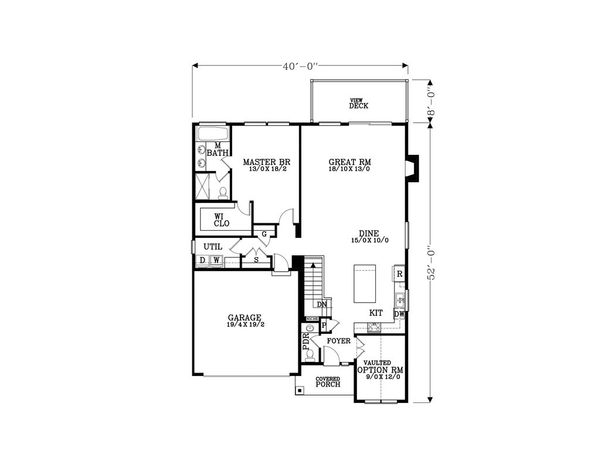 Craftsman Floor Plan - Main Floor Plan #53-476