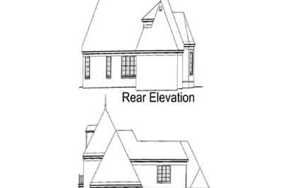Exterior - Rear Elevation for European House Plan #81-611 - 3 bed, 4.5 bath