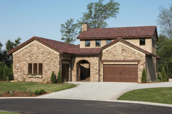 Exterior - Front Elevation for European House Plan #70-1052 - 2 bed, 2 bath