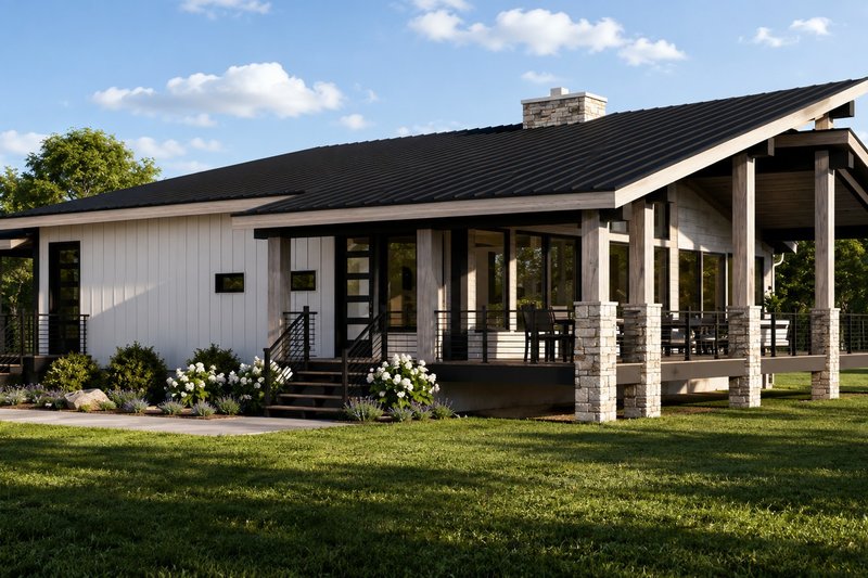House Blueprint - Exterior - Other Elevation 1 for Modern House Plan #1064-500 - 3 bed, 3.5 bath