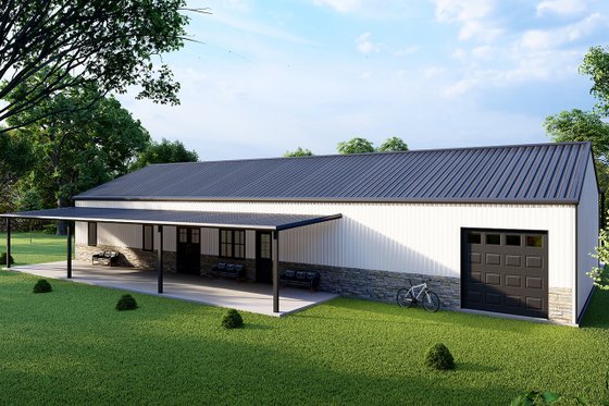 Exterior - Other Elevation 6 for Barndominium House Plan #1107-9 - 4 bed, 3 bath