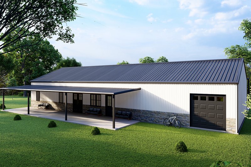 Home Plan - Exterior - Other Elevation 6 for Barndominium House Plan #1107-9 - 4 bed, 3 bath