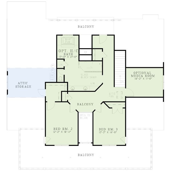 Country Floor Plan - Upper Floor Plan #17-217