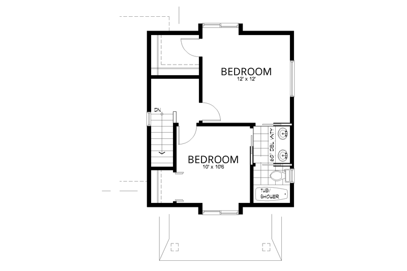Dream House Plan - Floor Plan - Upper Floor for Farmhouse House Plan #112-178 - 3 bed, 2 bath