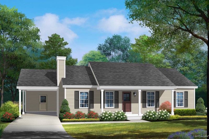 Architectural House Design - Ranch Exterior - Front Elevation Plan #22-588