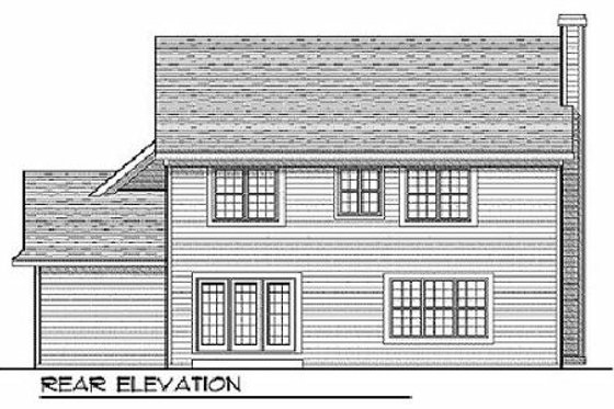Exterior - Rear Elevation for Tudor House Plan #70-895 - 4 bed, 2.5 bath
