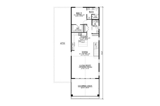 Floor Plan - Upper Floor for Beach House Plan #1064-205 - 1 bed, 2.5 bath
