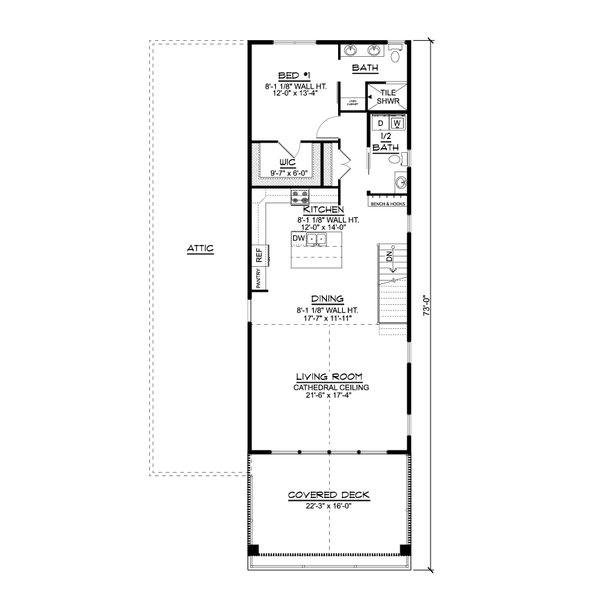 Beach Floor Plan - Upper Floor Plan #1064-205