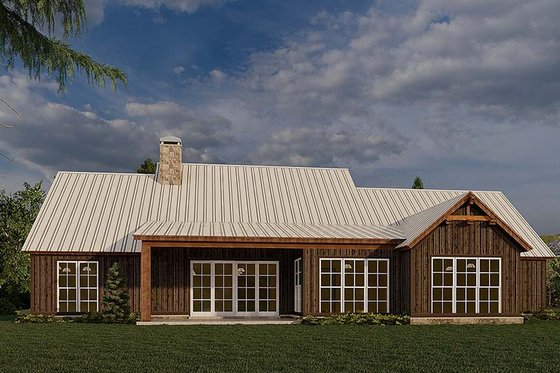 Exterior - Rear Elevation for Farmhouse House Plan #923-181 - 4 bed, 2.5 bath