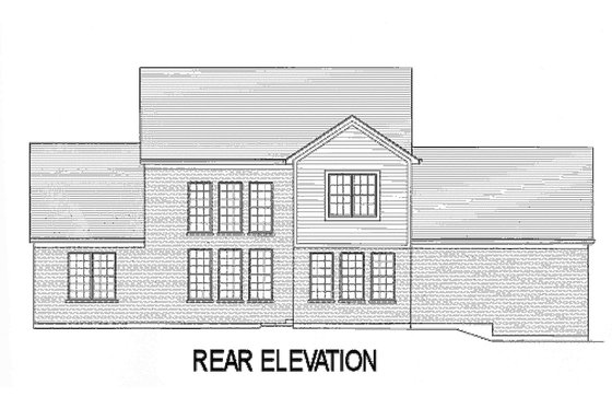 Exterior - Rear Elevation for Country House Plan #46-440 - 4 bed, 2.5 bath