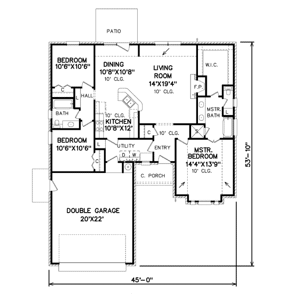 Traditional Floor Plan - Main Floor Plan #65-460