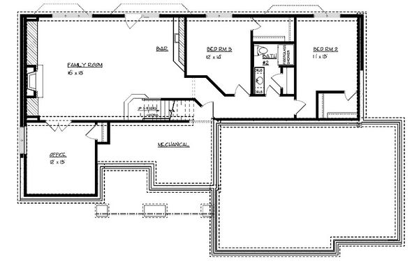 Home Plan - Craftsman Floor Plan - Lower Floor Plan #320-497