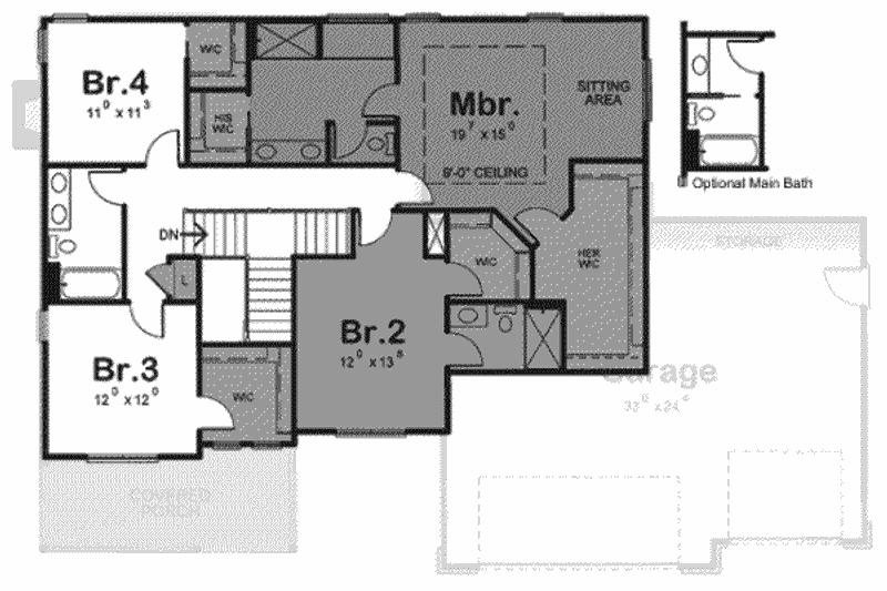 Dream House Plan - Floor Plan - Upper Floor for Traditional House Plan #20-1795 - 4 bed, 4 bath