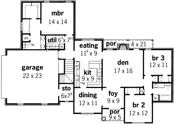 European Floor Plan - Main Floor Plan #16-264