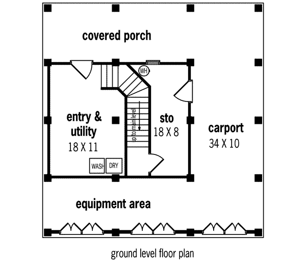 Beach Floor Plan - Lower Floor Plan #45-215