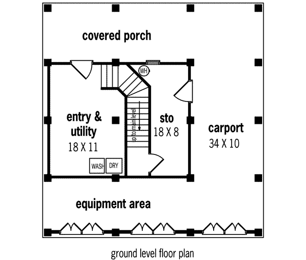 Architectural House Design - Beach Floor Plan - Lower Floor Plan #45-215