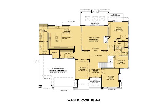 Floor Plan - Main Floor for Modern House Plan #1066-157 - 5 bed, 5 bath