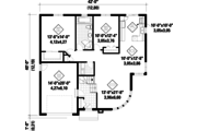 European Style House Plan - 2 Beds 1 Baths 1225 Sq/Ft Plan #25-4535 