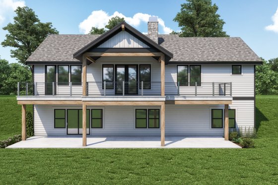 Exterior - Rear Elevation for Craftsman House Plan #1070-128 - 3 bed, 2.5 bath