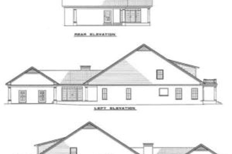 Dream House Plan - Exterior - Rear Elevation for Southern House Plan #17-203 - 3 bed, 2.5 bath
