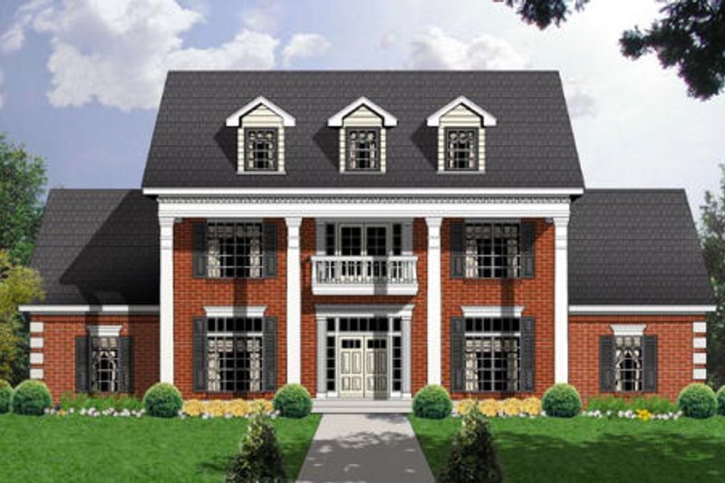 House Blueprint - Southern Exterior - Front Elevation Plan #40-112