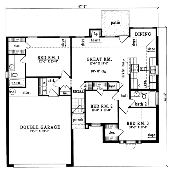 Traditional Floor Plan - Main Floor Plan #42-183