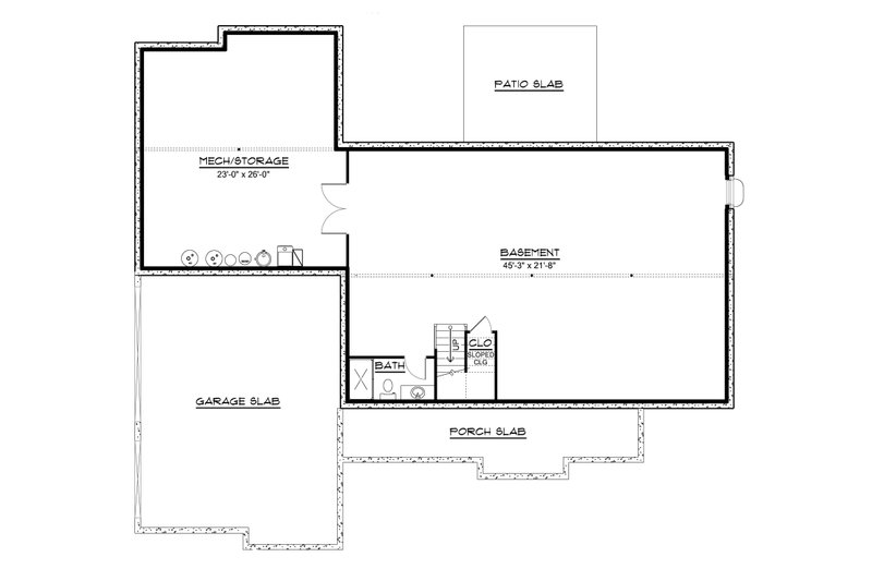 Home Plan - Floor Plan - Lower Floor for Farmhouse House Plan #1064-470 - 3 bed, 2.5 bath