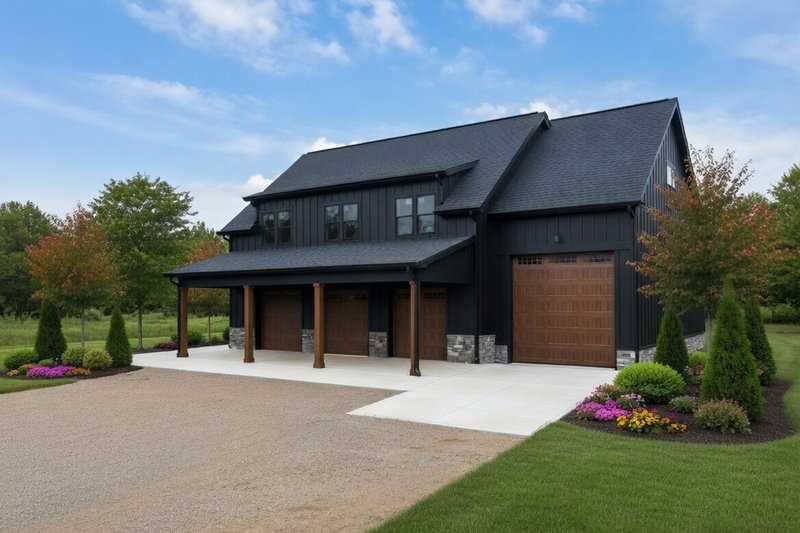 Architectural House Design - Exterior - Front Elevation 3 for Barndominium House Plan #20-2574 - 1 bed, 2 bath