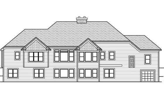 Exterior - Rear Elevation for Traditional House Plan #51-546 - 4 bed, 4.5 bath