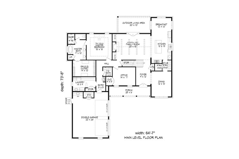 House Blueprint - Floor Plan - Main Floor for Traditional House Plan #932-456 - 3 bed, 3.5 bath