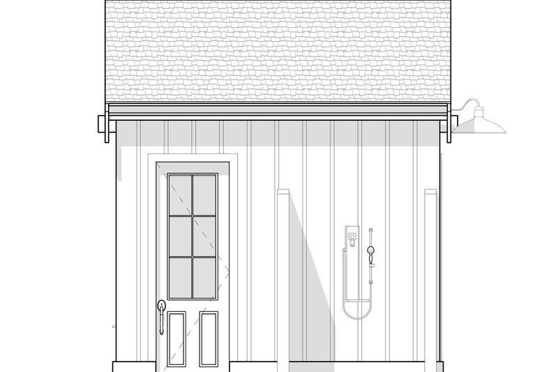 House Blueprint - Exterior - Rear Elevation for Farmhouse House Plan #1114-103, 0.5 bath