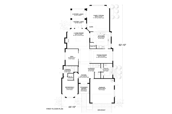 Floor Plan - Main Floor for Mediterranean House Plan #420-301 - 5 bed, 4.5 bath