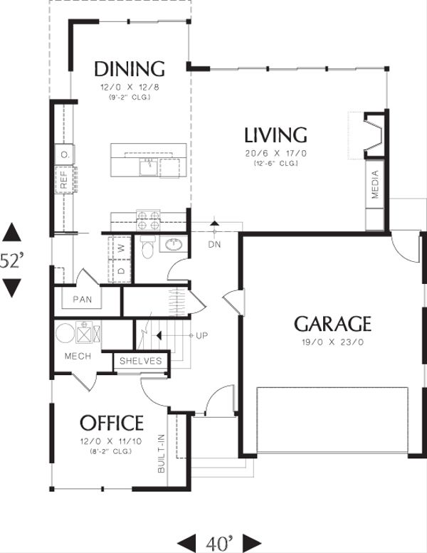 Architectural House Design - Modern Floor Plan - Main Floor Plan #48-637