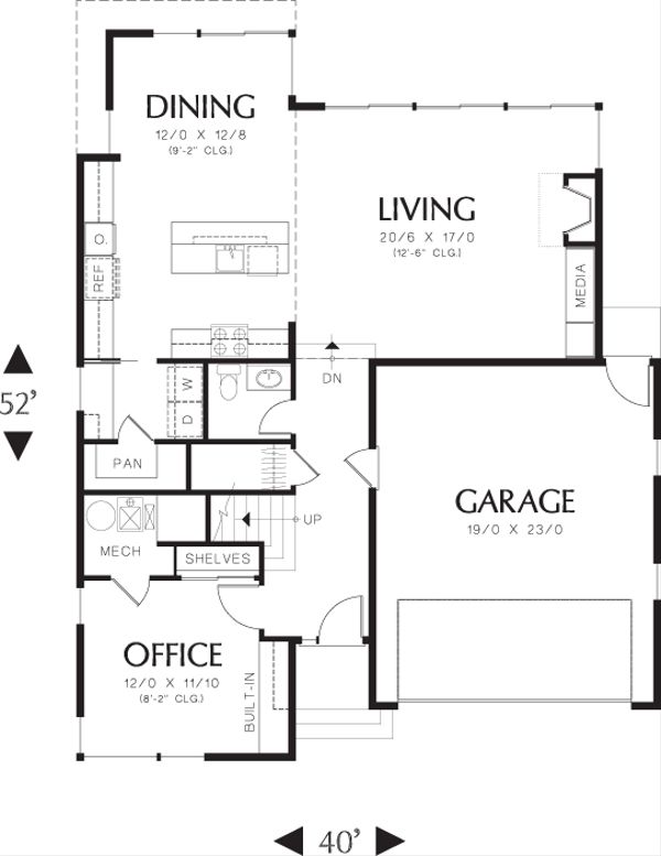 House Blueprint - Modern Floor Plan - Main Floor Plan #48-637