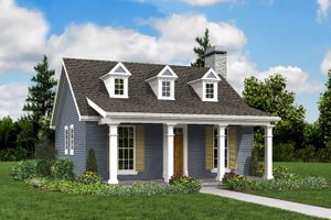 Cottage Exterior - Front Elevation Plan #48-951