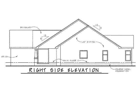 Exterior - Front Elevation 5 for Craftsman House Plan #20-2163 - 3 bed, 3 bath