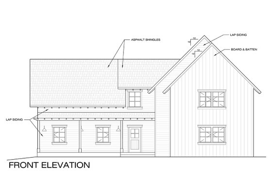Exterior - Front Elevation 4 for Farmhouse House Plan #1068-2 - 4 bed, 2.5 bath