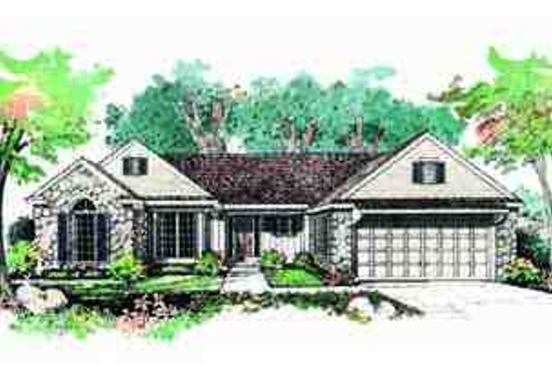 Architectural House Design - Ranch Exterior - Front Elevation Plan #72-215
