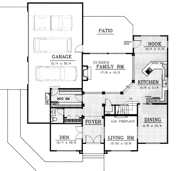 Craftsman Floor Plan - Main Floor Plan #99-209
