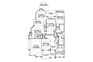 Floor Plan - Main Floor for Mediterranean House Plan #411-149 - 4 bed, 5.5 bath