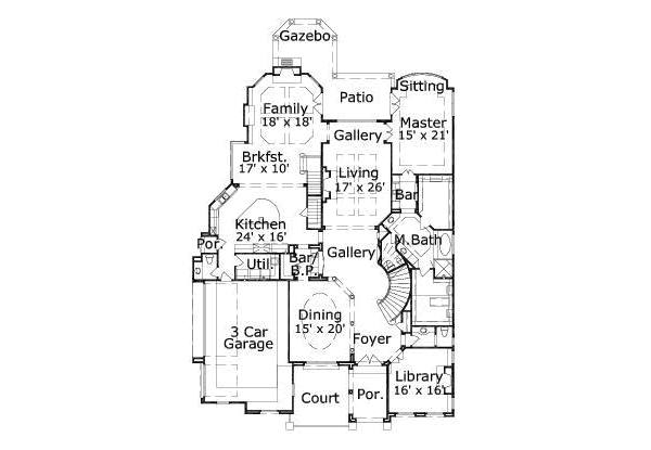 Mediterranean Floor Plan - Main Floor Plan #411-149