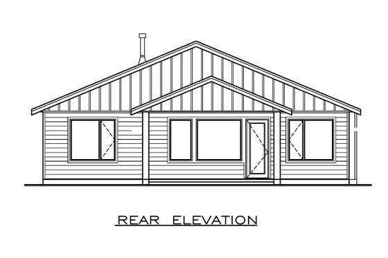 Exterior - Rear Elevation for Farmhouse House Plan #1100-111 - 3 bed, 2 bath
