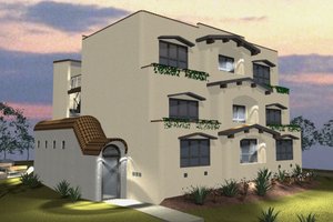 Adobe / Southwestern Exterior - Front Elevation Plan #535-10